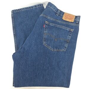 Levi's 505 Denim Jeans Mens 42x28 (44x29) Dark Wash Regular Fit Straight Leg